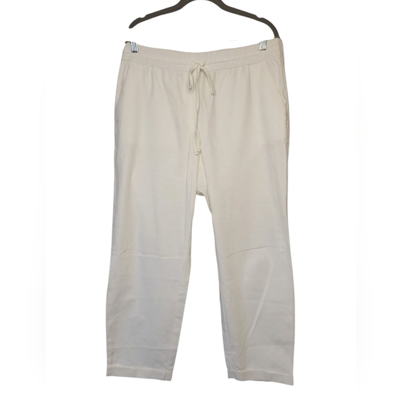J. Crew Pants - NWOT J.Crew Women's Cream Linen Blend Slim Wide Leg Drawstring Pant Size 12